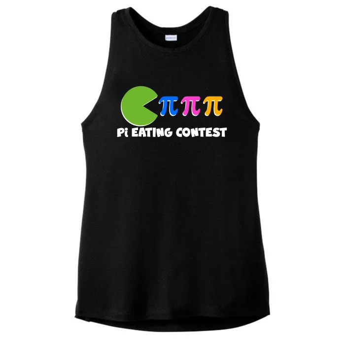 Funny Retro Pi Day 314 Pi Eating Contest Video Game Ladies Tri-Blend Wicking Tank