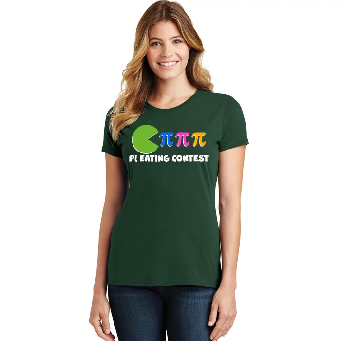 Funny Retro Pi Day 314 Pi Eating Contest Video Game Women's T-Shirt