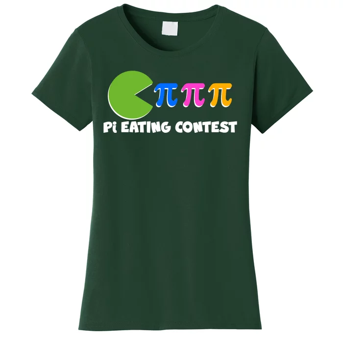 Funny Retro Pi Day 314 Pi Eating Contest Video Game Women's T-Shirt