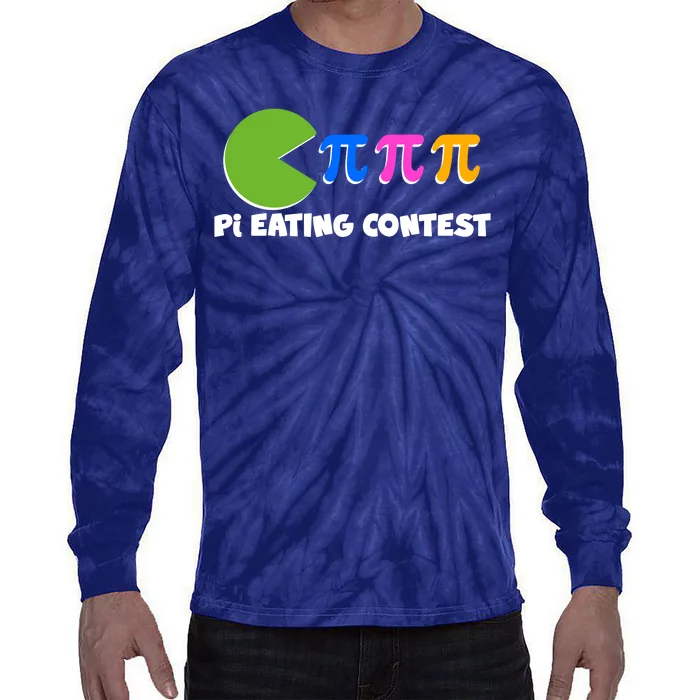 Funny Retro Pi Day 314 Pi Eating Contest Video Game Tie-Dye Long Sleeve Shirt