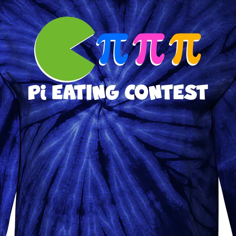 Funny Retro Pi Day 314 Pi Eating Contest Video Game Tie-Dye Long Sleeve Shirt