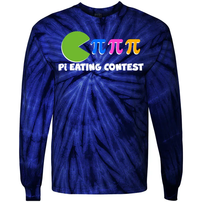 Funny Retro Pi Day 314 Pi Eating Contest Video Game Tie-Dye Long Sleeve Shirt