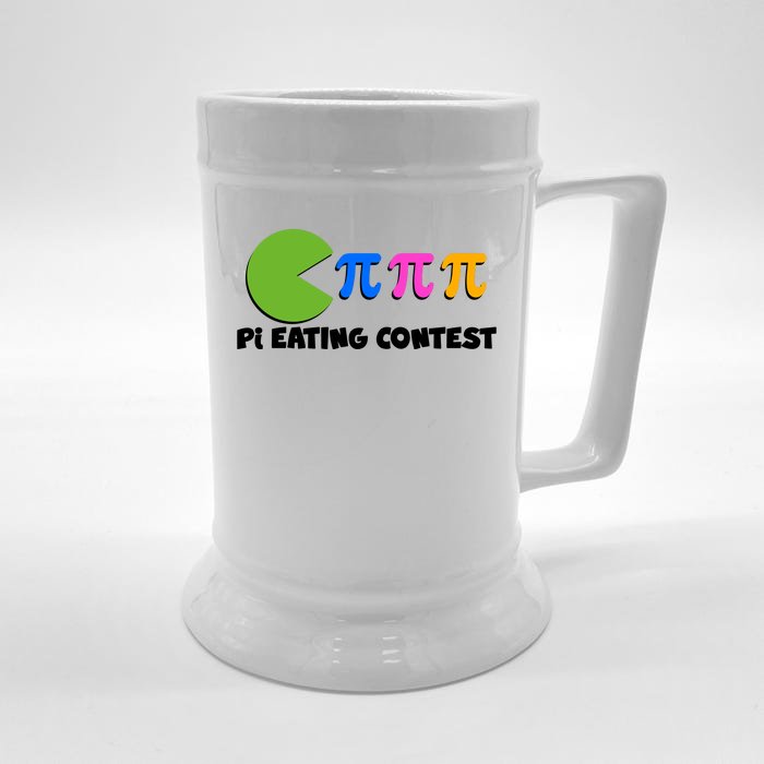 Funny Retro Pi Day 314 Pi Eating Contest Video Game Front & Back Beer Stein