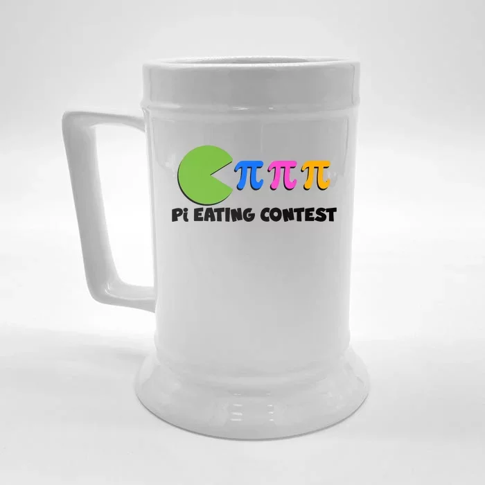 Funny Retro Pi Day 314 Pi Eating Contest Video Game Front & Back Beer Stein