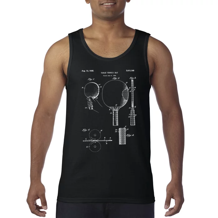 Funny Retro Ping Pong Paddle Gift Vintage Table Tennis Gift Tank Top