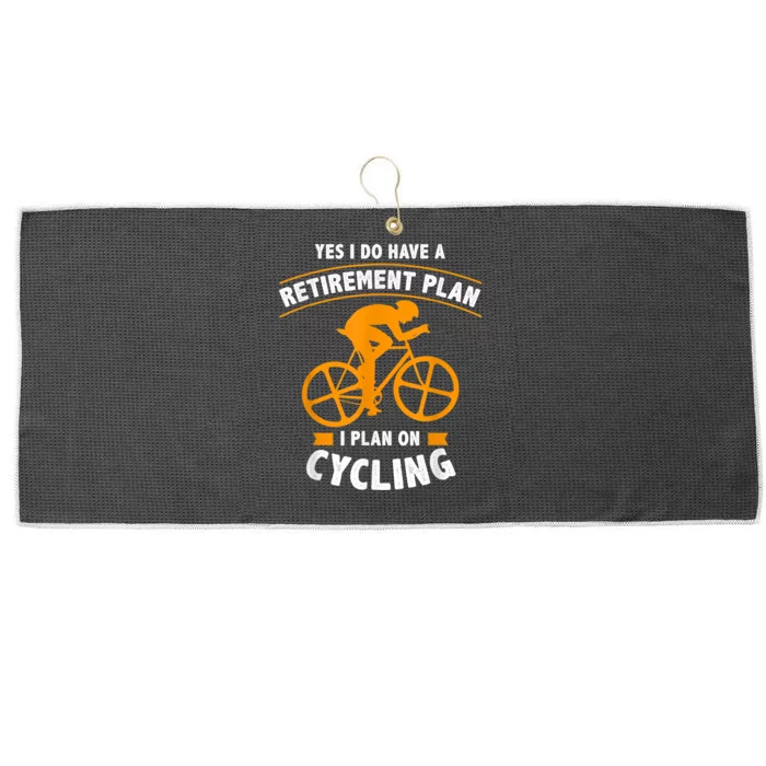 Funny Retirement Plan Cycling Bike Lover Gift Large Microfiber Waffle Golf Towel