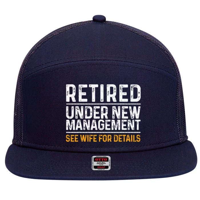 Funny Retirement Party Dad Humor 7 Panel Mesh Trucker Snapback Hat