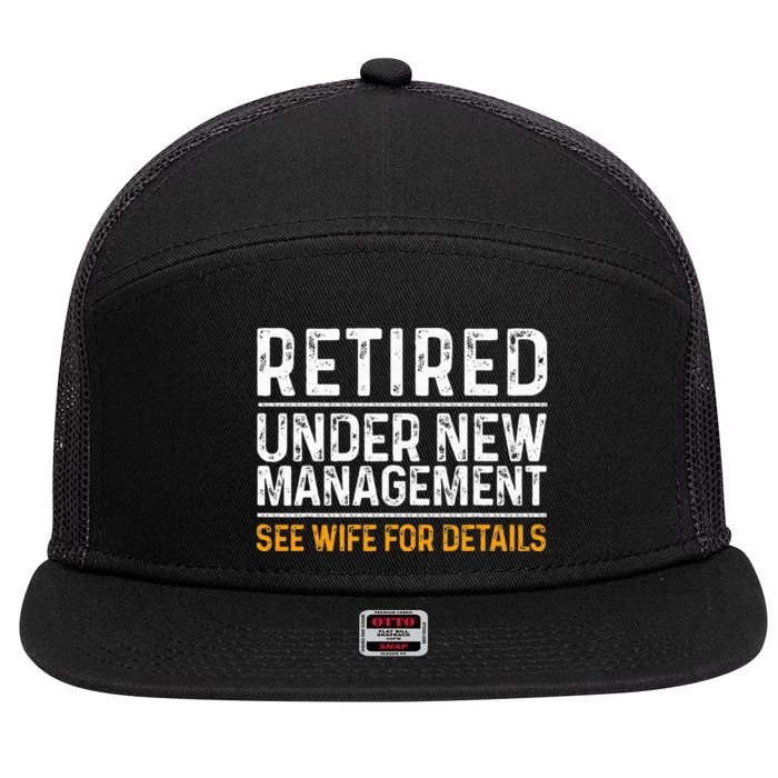 Funny Retiret Party Dad Humor Classic Fit 7 Panel Mesh Trucker Snapback Hat