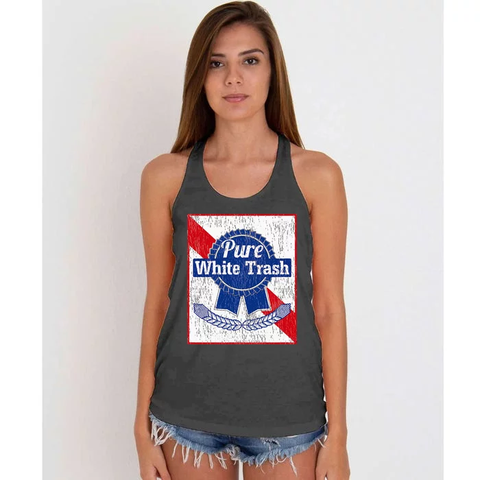 Funny Redneck Pure White Trash Women's Knotted Racerback Tank