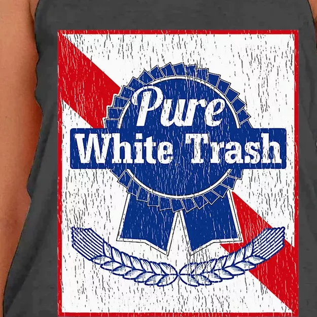 Funny Redneck Pure White Trash Women's Knotted Racerback Tank