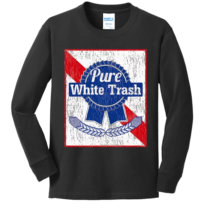 Funny Redneck Pure White Trash Kids Long Sleeve Shirt