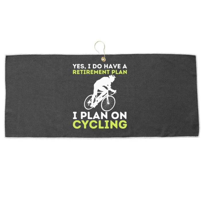 Funny Retirement Plan Cycling Bike Lover Bicycling Cyclist Large Microfiber Waffle Golf Towel