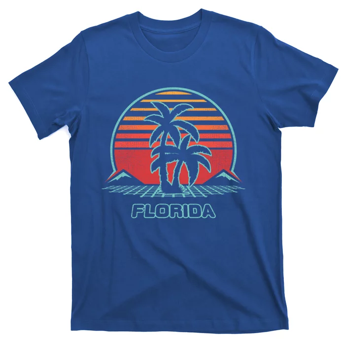 Florida Retro Palm Tree Beach 80s Style Cool Gift T-Shirt