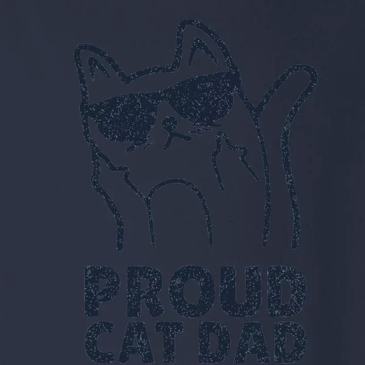 Funny Retro Proud Cat Dad Showing The Finger For Cat Lovers Toddler Long Sleeve Shirt