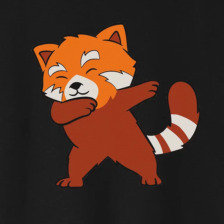 Funny Red Panda Lover Red Panda Dabbing Women's Crop Top Tee