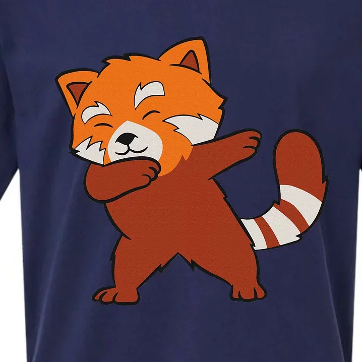 Funny Red Panda Lover Red Panda Dabbing Sueded Cloud Jersey T-Shirt