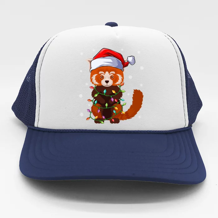 Funny Red Panda Xmas Matching Santa Hat Red Panda Christmas Gift Trucker Hat