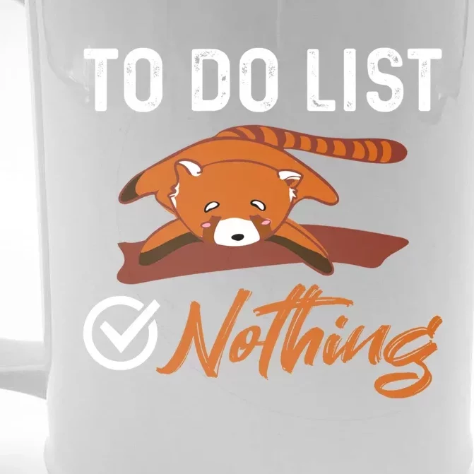 Funny Red Panda Lover To Do List Checkbox Nothing Lazy Relax Gift Front & Back Beer Stein