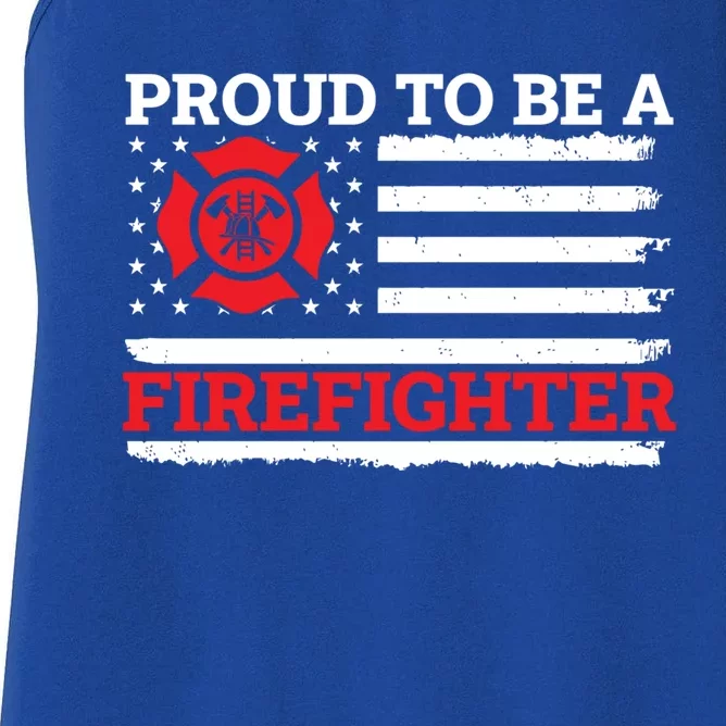 Fire Rescue Proud To Be A Firefighter Cool Gift Women's Racerback Tank