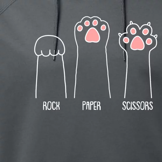 Funny Rock Paper Scissors Cat Paws Performance Fleece Hoodie