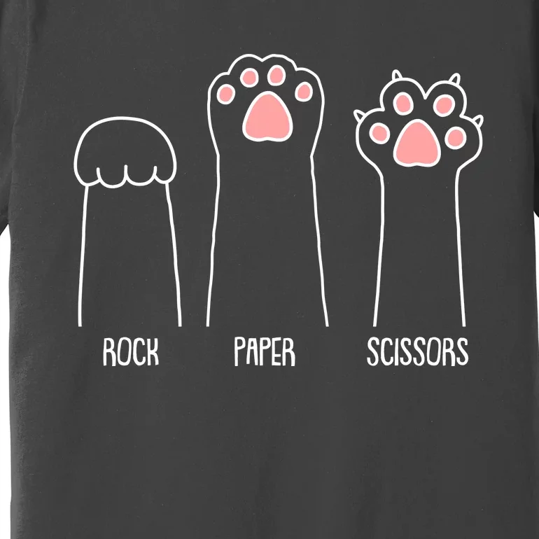 Funny Rock Paper Scissors Cat Paws Premium T-Shirt