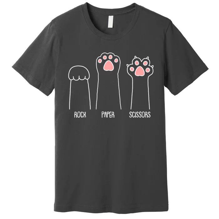 Funny Rock Paper Scissors Cat Paws Premium T-Shirt