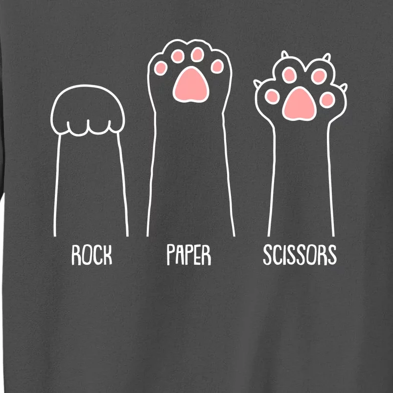 Funny Rock Paper Scissors Cat Paws Tall Sweatshirt