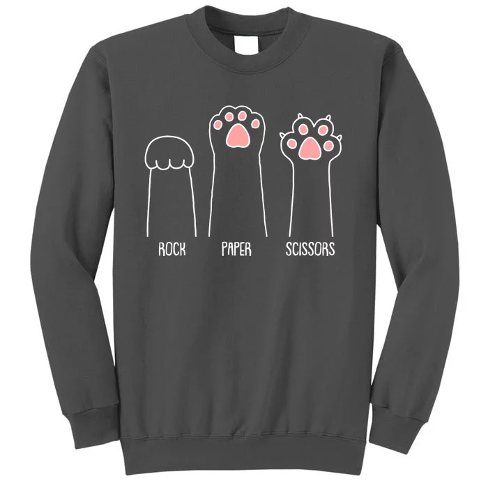 Funny Rock Paper Scissors Cat Paws Tall Sweatshirt