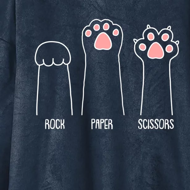 Funny Rock Paper Scissors Cat Paws Hooded Wearable Blanket