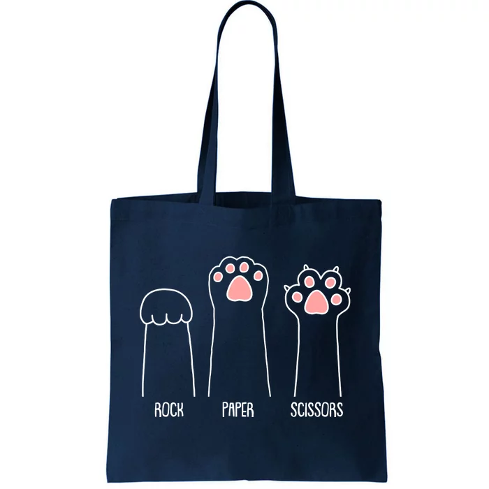 Funny Rock Paper Scissors Cat Paws Tote Bag