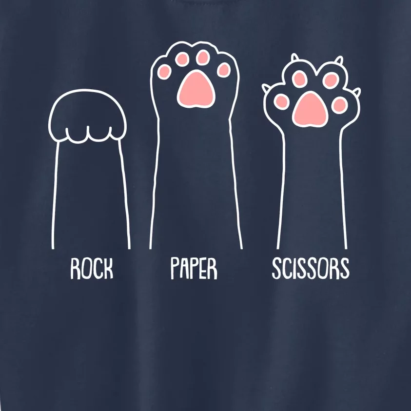 Funny Rock Paper Scissors Cat Paws Kids Sweatshirt