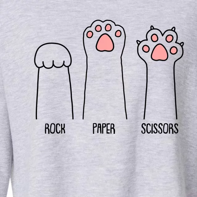 Funny Rock Paper Scissors Cat Paws Cropped Pullover Crew