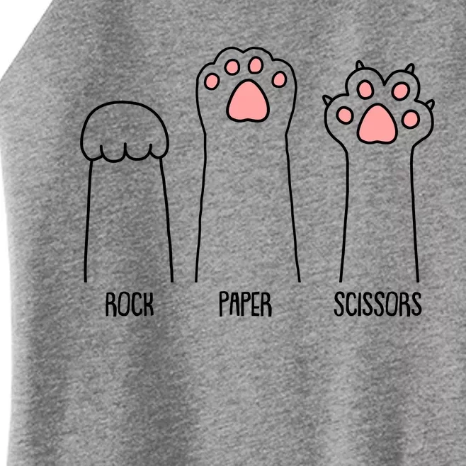 Funny Rock Paper Scissors Cat Paws Women’s Perfect Tri Rocker Tank