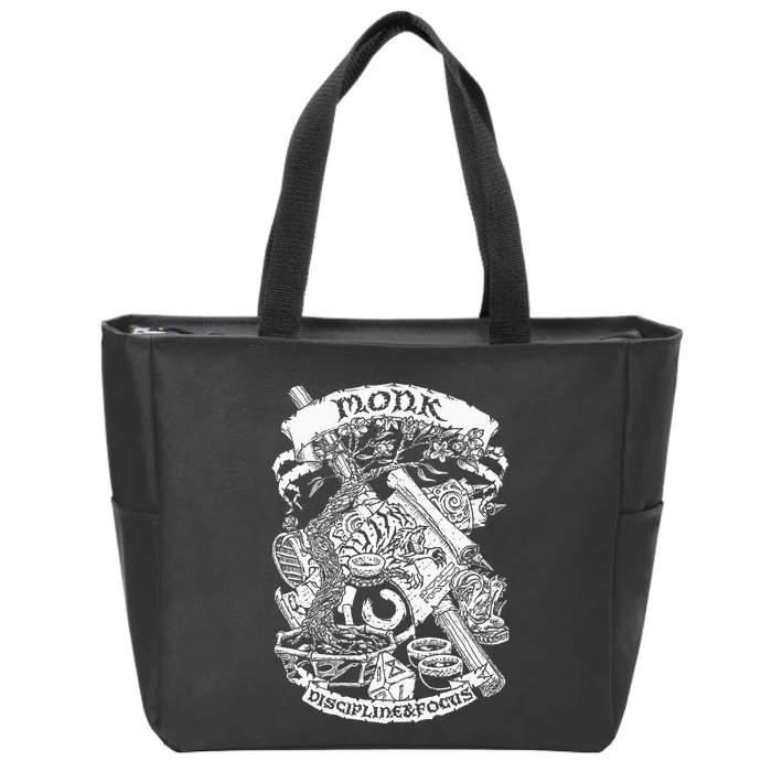 Fantasy Role Playing Game Monk Zip Tote Bag