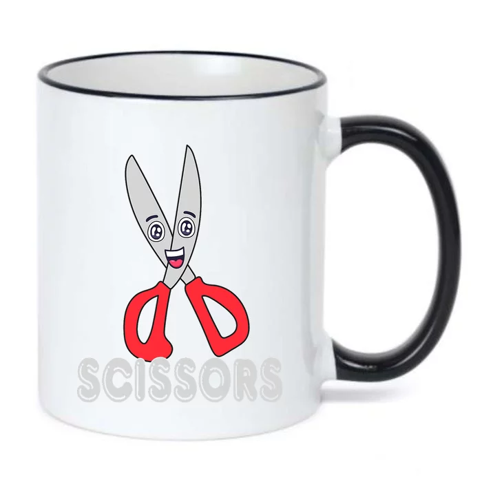 Funny Rock Paper Scissors Halloween Group Costume Black Color Changing Mug