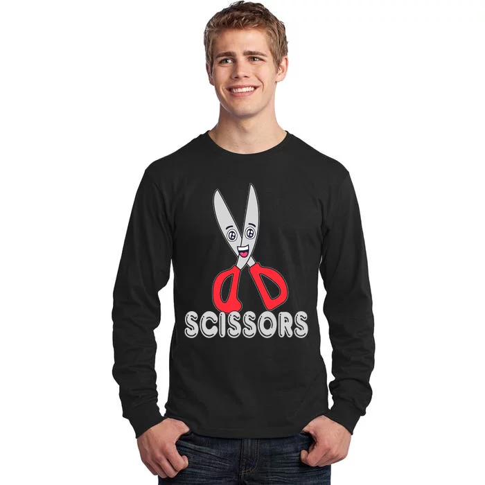 Funny Rock Paper Scissors Halloween Group Costume Tall Long Sleeve T-Shirt