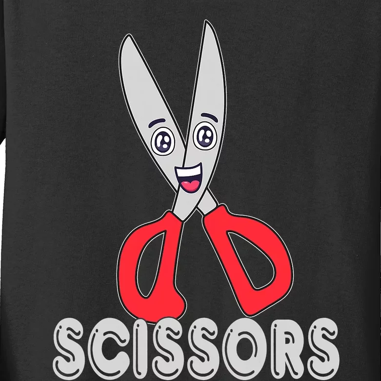 Funny Rock Paper Scissors Halloween Group Costume Kids Long Sleeve Shirt