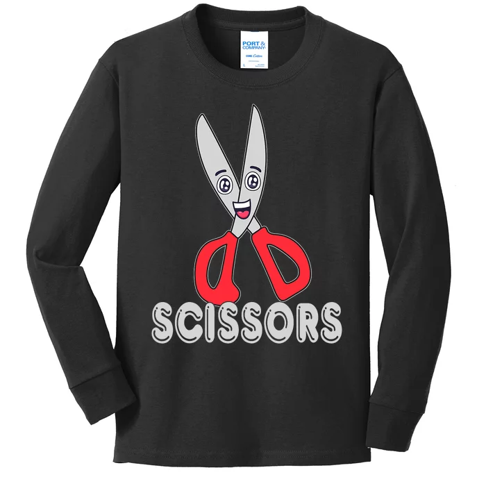 Funny Rock Paper Scissors Halloween Group Costume Kids Long Sleeve Shirt