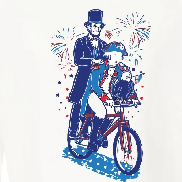 Free Ride President Funny 4th Of July Cropped Pullover Crew