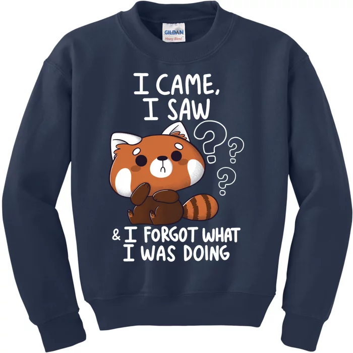 Forgetful Red Panda Kids Sweatshirt