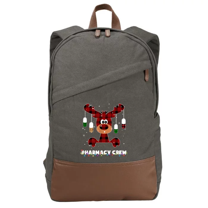 Funny Red Plaid Reindeer Pharmacy Crew Christmas Gift Great Gift Cotton Canvas Backpack