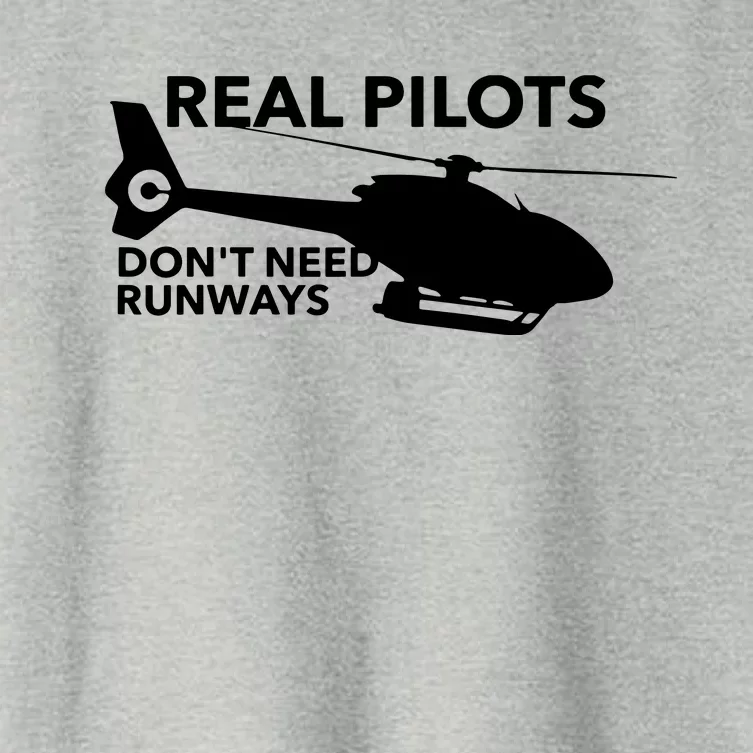 Funny Real Pilots Dont Need Runways Helicopter Pilot Gift Women's Crop Top Tee