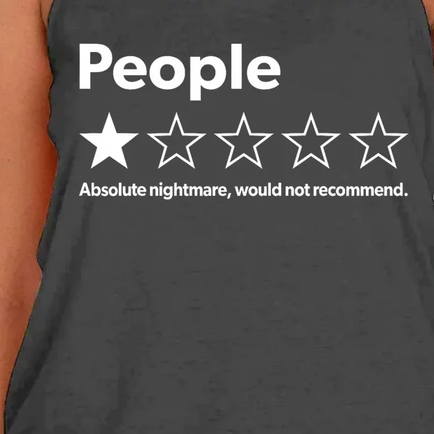 Funny Review People Absolute Nightmare Would Not Recommend Women's Knotted Racerback Tank