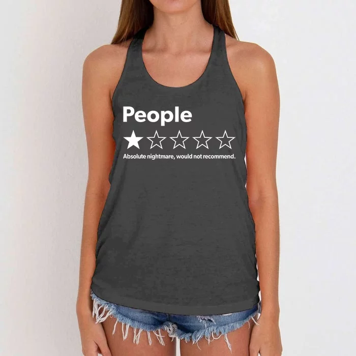 Funny Review People Absolute Nightmare Would Not Recommend Women's Knotted Racerback Tank