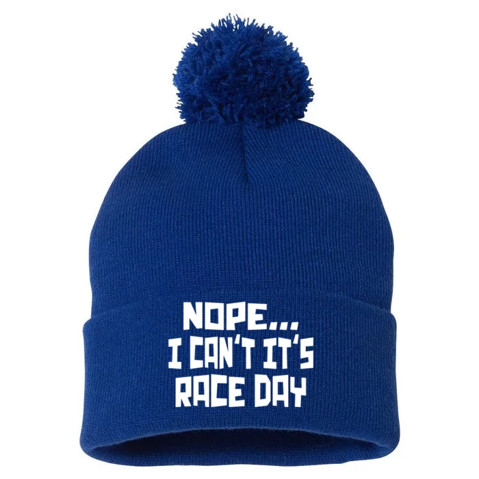 Funny Race Quote Dirt Track Auto Car Racing Funny Gift Pom Pom 12in Knit Beanie