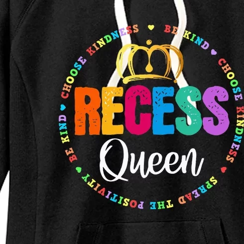 Funny Recess Queen Crew School Teachers Students Monitor Women's Fleece Hoodie