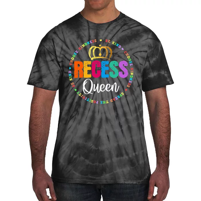 Funny Recess Queen Crew School Teachers Students Monitor Tie-Dye T-Shirt