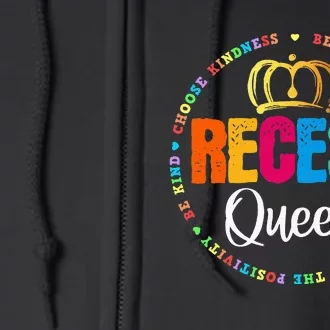 Funny Recess Queen Crew School Teachers Students Monitor Full Zip Hoodie