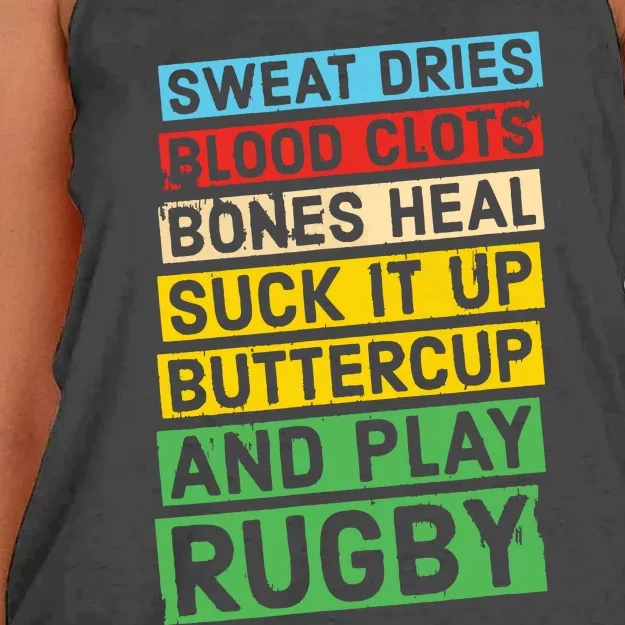 Funny Rugby Quote Play Rugby Women's Knotted Racerback Tank