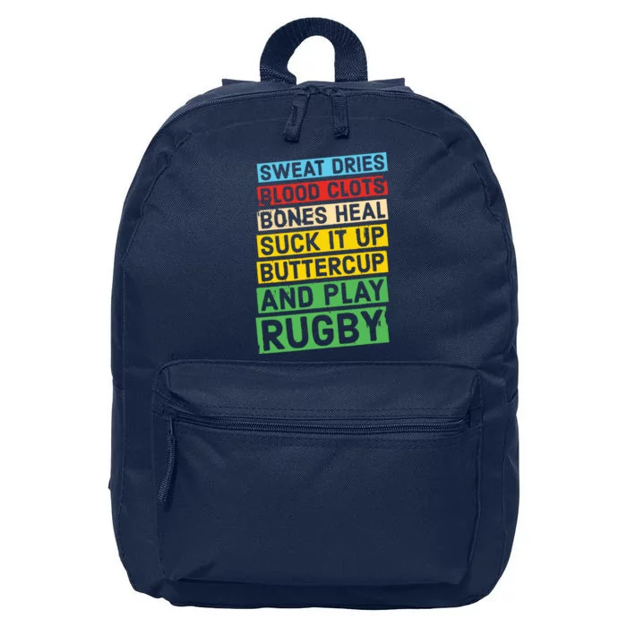 Funny Rugby Quote Play Rugby 16 in Basic Backpack